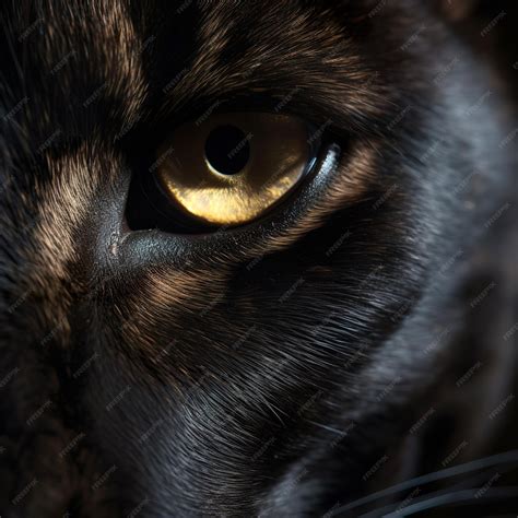 Premium Photo | Black panther's eyes close up