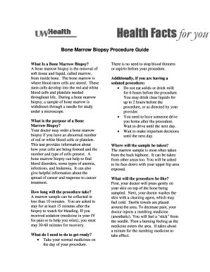 Fillable Online Bone Marrow Biopsy Procedure Guide - UW Health Fax ...