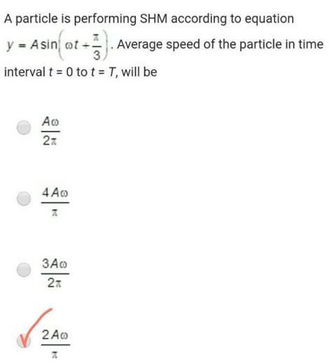 a particle is performing SHM according to equation y=Asin(omega ×t+π/3 ...
