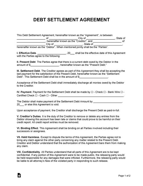 43 Free Settlement Agreement Templates [Divorce/Debt/Employment..]