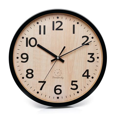 Buy DreamSky 12" Large Wall Clock, Battery Operated Non-Ticking Quartz ...