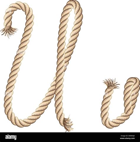 Alfabeto de cuerda. Letra U - Vector de stock - Letter U Made Out of Body Parts