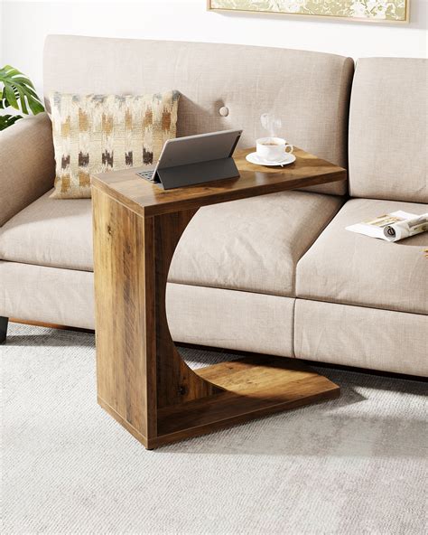 Ebern Designs Heleana C-Shaped End Table for Couch, Sofa Side Table ...