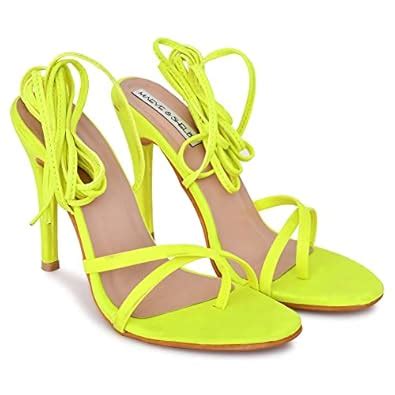 Buy Maeve & Shelby Women Stylish Pencil Heel Lace Up High Heels Suede ...