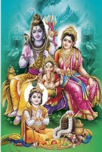 Poster N frame Bhole Nath parivar (Maa Parvati, Ganesh, Kartikey and ...