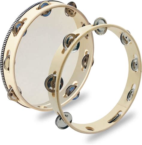 Amazon.com: 2 pcs 10 inch Tambourine, DaKuan Tambourines for Adults and ...