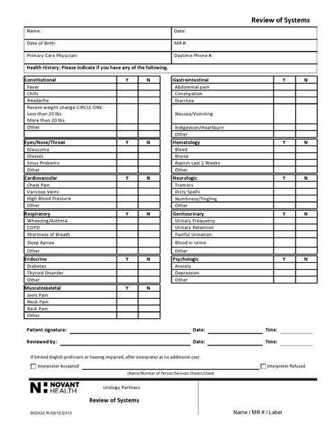 46 Free Review of Systems Templates (+Checklist) ᐅ TemplateLab
