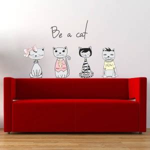 Wall Studio 110 cm Cute 4 Cat ( Be A Cat ) wall sticker PVC Vinyl Self ...