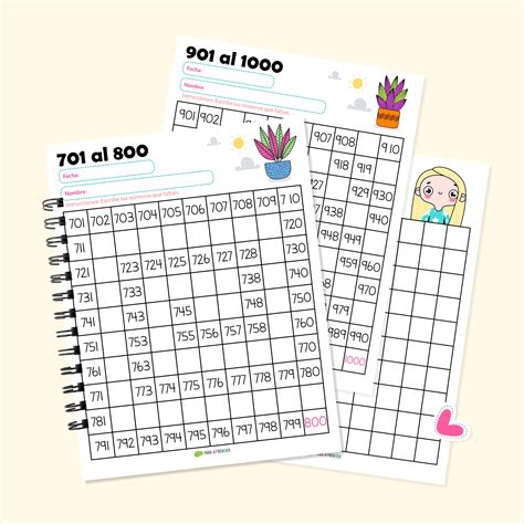 Números Del 1 Al 1000 Para Primaria Con Tablas Numéricas