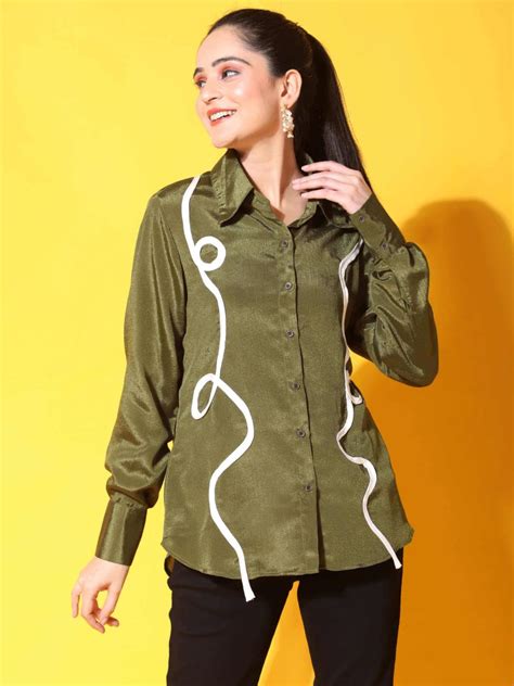 Olive Green Shirt | Shirts for Women – Plum and Peaches