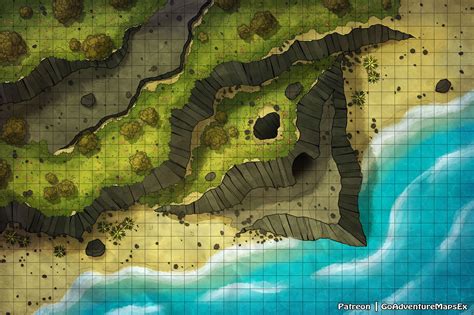 The Beach - Public | GoAdventureMaps on Patreon - shore of dreams dnd map