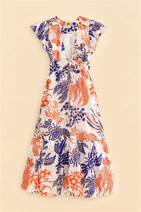 Off-White Mixed Lobsters Midi Dress – FARM Rio