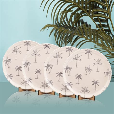 Buy Anko Australia Pack of 4 Coastal Palm Dinner Plates/Multipurpose ...