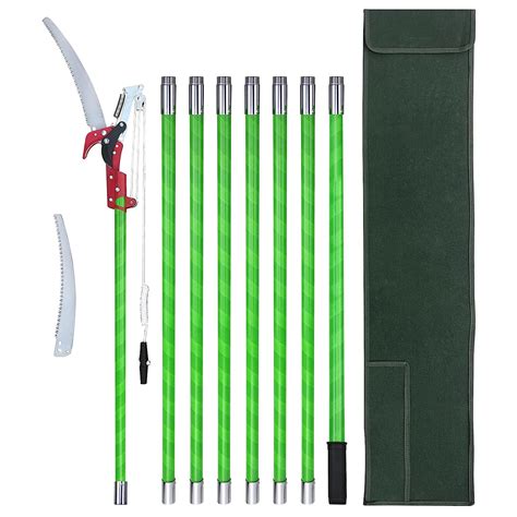 HiHydro 26 Foot Tree Trimmer Pole Manual Pruner Cutter Set Extension ...