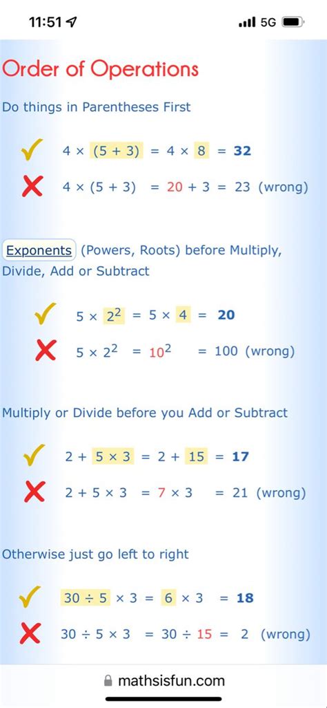 Image result for Order of Operation in Math Problem