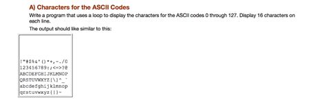 Image result for Program CDisplay ASCII-Code