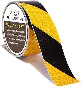 2" X 30 Feet Reflective Safety Hazard Caution Tape Yellow/Black for ...