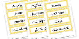 Sad Synonyms Word List - Ready to print Resources - Twinkl