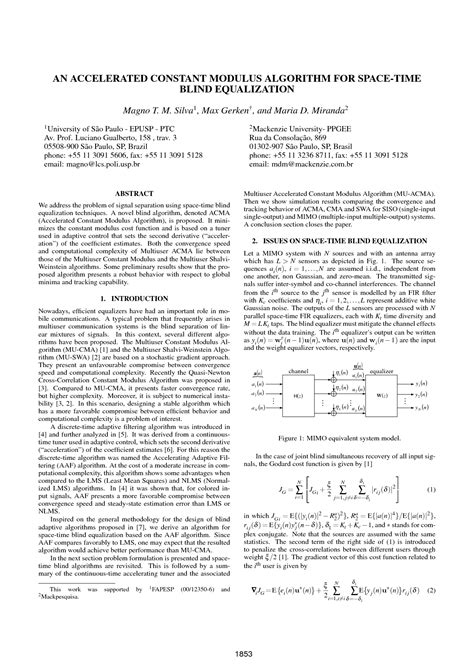 SOLUTION: An accelerated constant modulus algorithm for space time ...