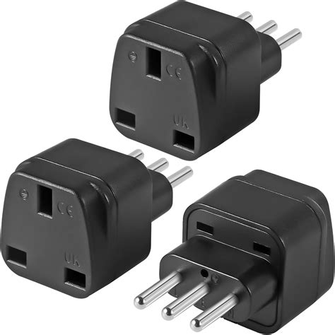 3-Pack UK to ITALY Plug Adapters Italy Power Converter Grounded ...