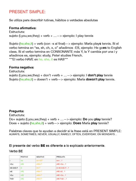 Image result for Present Simple Explicacion