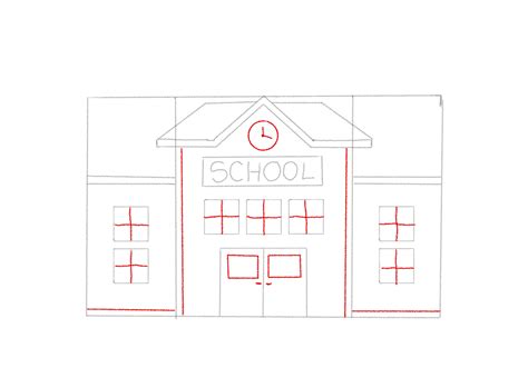How To Draw A School Building Step By Step