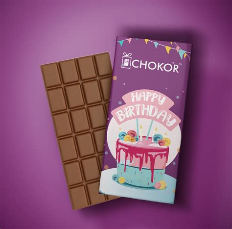 CHOKOR Happy Birthday - Blueberry Flavoured Chocolate Bar