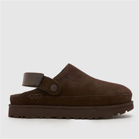 Womens Dark Brown UGG Goldenstar Clog Sandals | schuh
