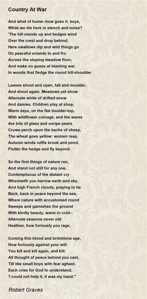 Country At War Poem by Robert Graves - Poem Hunter