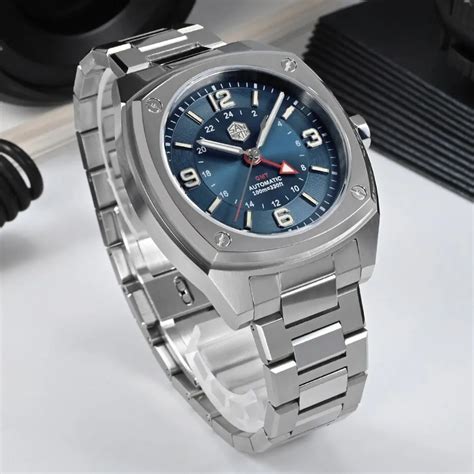 San Martin Mens Watch Original Design Square GMT SN026 - Blue – DREAM ...