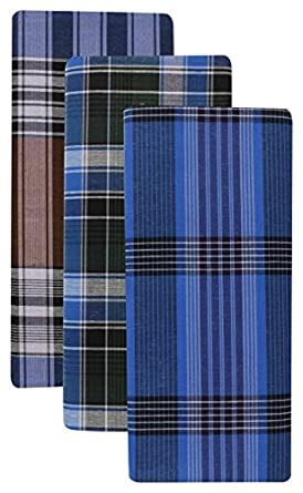 Buy VANDU Men's Cotton Lungi, Pack of 3 (Multi-Coloured, 2.10 Meter) at ...