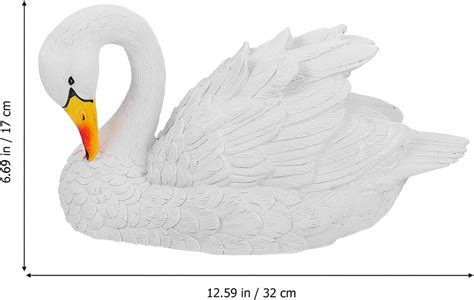 Buy VOSAREA Resin Swan Statue Garden Swan Figurien Cartoon Animal ...