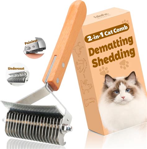 Amazon.com: FelineFun Cat Brush for Dematting & Deshedding, 2 in 1 ...