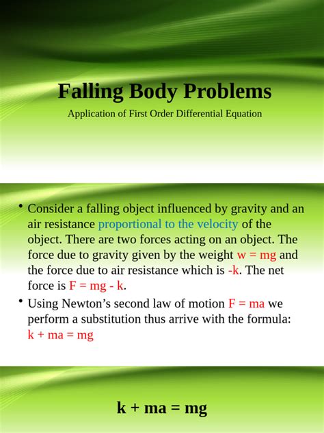 Image result for Falling Body Problems Calculus