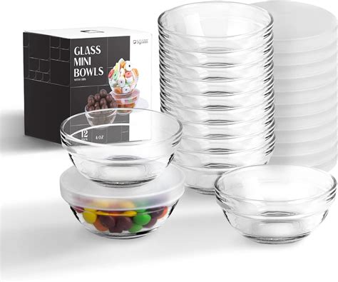 Amazon.com: SQARR Small Glass Bowls with Lids - Perfect Prep Bowls for ...