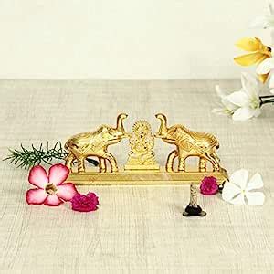 Buy Handicrafts Paradise Lord Ganesh with Elephants On The Sides Roli ...