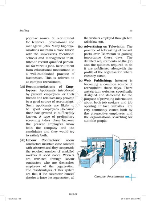 Staffing - NCERT Book of Class 12 Business Studies Part I