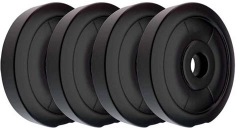 Tucker PVC Plates 1KG x 4 Each, 4kg Plates Set Black Weight Plate Black ...