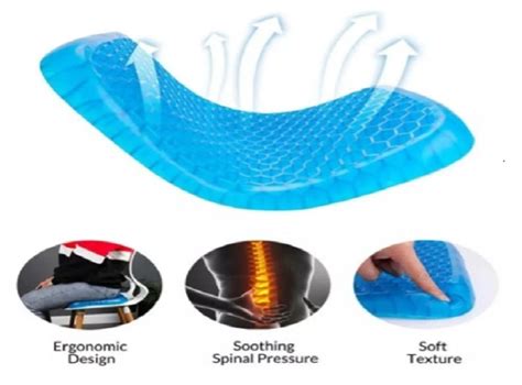 COJIN FLEXIBLE DE GEL ORTOPÉDICO PARA ASIENTO + FUNDA