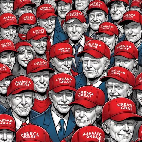 Crowd Wearing Red MAGA Hats | Stable Diffusion Online