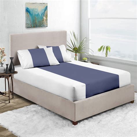 Mediterranean Blue & White Contrast Fitted Sheet — comfortbeddings-usa