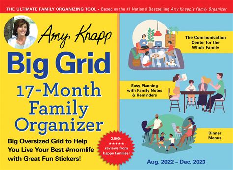 Buy 2023 Amy Knapp's Big Grid Family Organizer Wall Calendar: 17-Month ...
