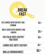 Menu of Om Shakthi Tiffin Centre, International Airport, Bangalore ...