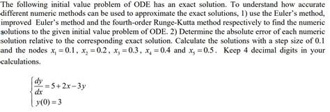 Ode Initial Value Problem Solver Kreyszig 的图像结果
