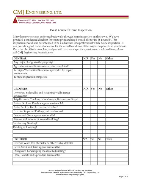 20+ Printable Home Inspection Checklists (Word, PDF) - Template Lab