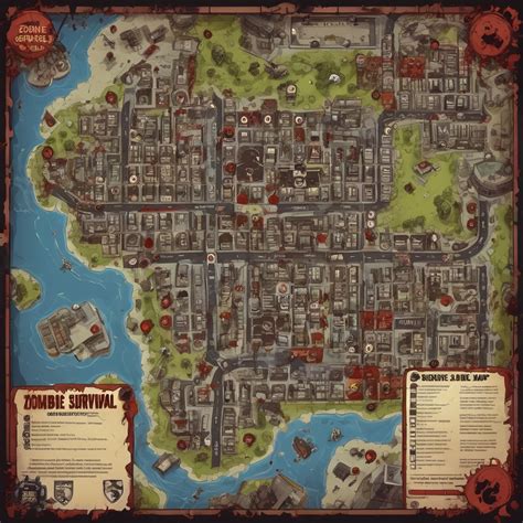 Zombie Survival Board Game City Map | Stable Diffusion Online