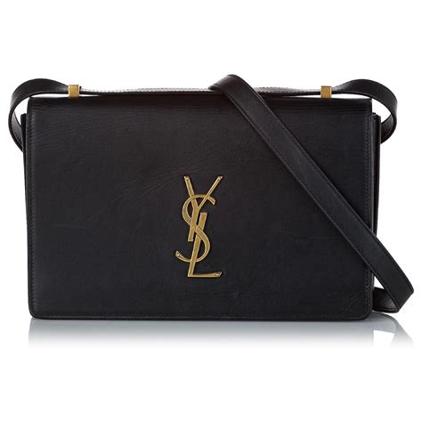 Yves Saint Laurent YSL Black Small Dylan Leather Crossbody Bag Pony ...
