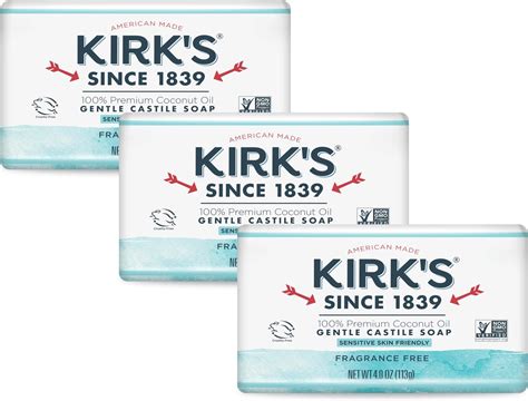 Amazon.com : Natural Castile Bar Soap - Kirk's Castile Natural Coco Bar ...