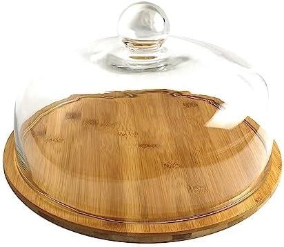 RH CREATION S Pure Mango Wood Cake Stand With Glass Dome | Cloche ...