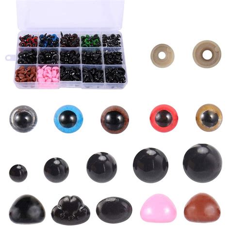 Buy 580PCS Plastic Safety Eyes and Noses Kit with Washers Plastic ...